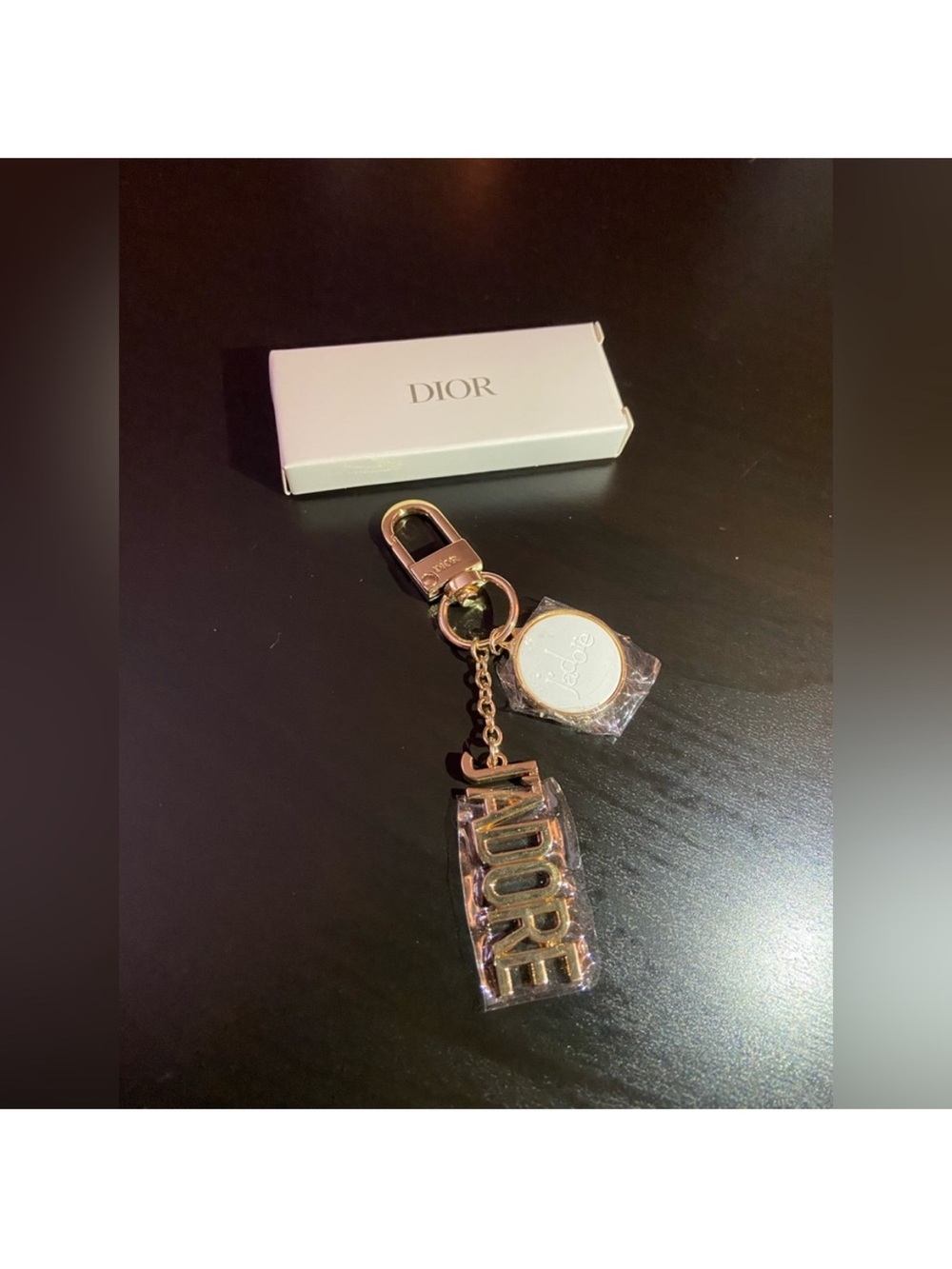 Dior Gold J'ADORE Logo Key & perfume tag  New